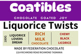 Coatibles Licorice Twists - Milk Chocolate - 170g